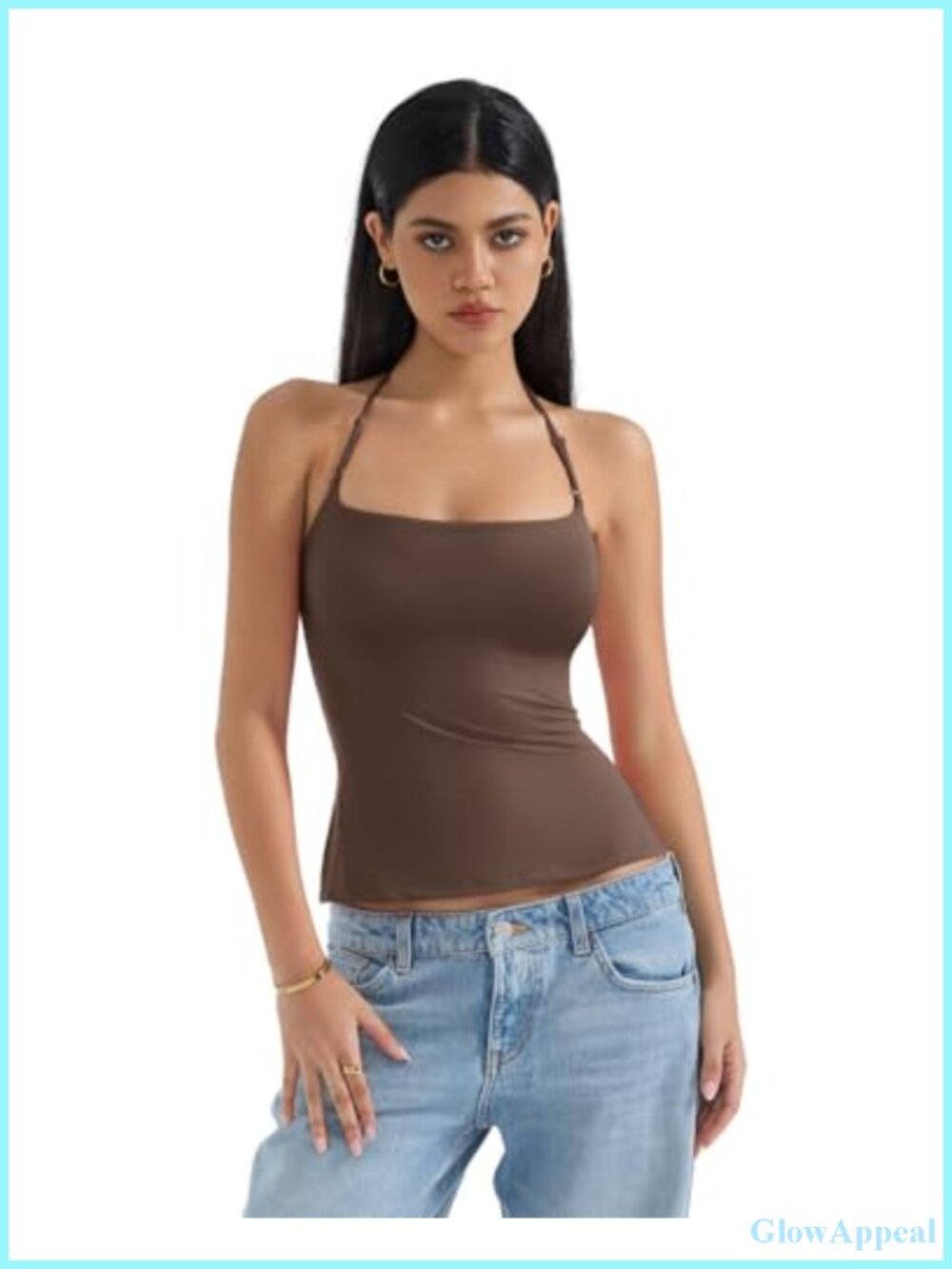 Double Lined Halter Tank Top Backless Camisole Crop Top Going Out - Picture 6 of 6